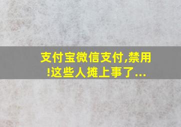 支付宝微信支付,禁用!这些人摊上事了...