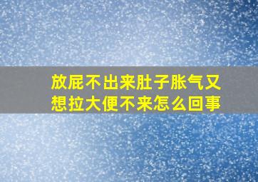 放屁不出来肚子胀气又想拉大便不来怎么回事