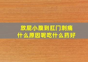 放屁小腹到肛门刺痛什么原因呢吃什么药好