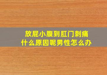 放屁小腹到肛门刺痛什么原因呢男性怎么办