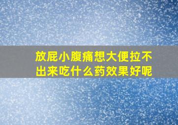 放屁小腹痛想大便拉不出来吃什么药效果好呢