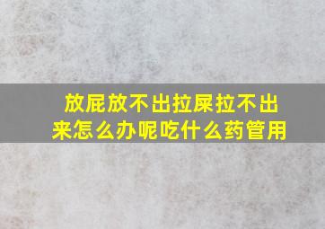 放屁放不出拉屎拉不出来怎么办呢吃什么药管用