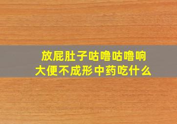 放屁肚子咕噜咕噜响大便不成形中药吃什么