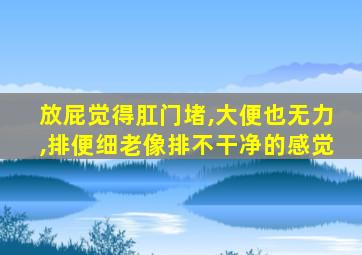 放屁觉得肛门堵,大便也无力,排便细老像排不干净的感觉