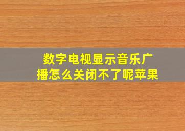 数字电视显示音乐广播怎么关闭不了呢苹果