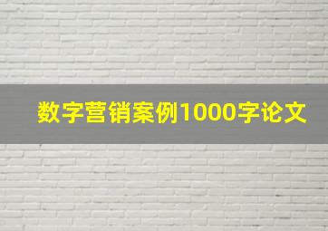 数字营销案例1000字论文