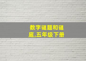 数字谜题和谜底,五年级下册