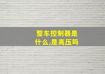 整车控制器是什么,是高压吗