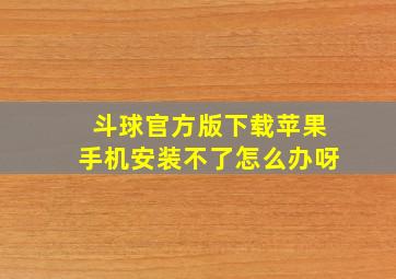 斗球官方版下载苹果手机安装不了怎么办呀