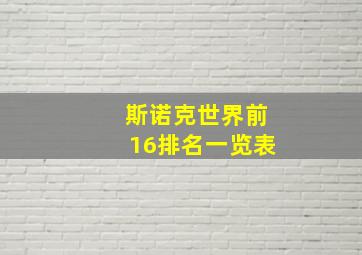 斯诺克世界前16排名一览表