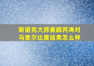 斯诺克大师赛颜丙涛对马奎尔比赛结果怎么样