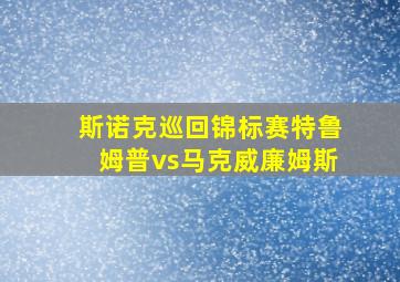 斯诺克巡回锦标赛特鲁姆普vs马克威廉姆斯