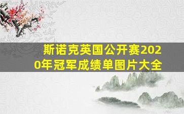 斯诺克英国公开赛2020年冠军成绩单图片大全