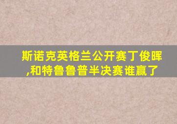 斯诺克英格兰公开赛丁俊晖,和特鲁鲁普半决赛谁赢了