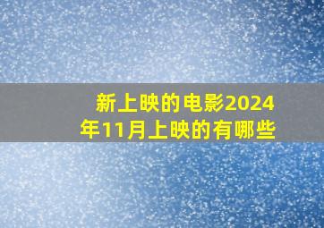 新上映的电影2024年11月上映的有哪些