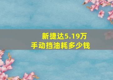 新捷达5.19万手动挡油耗多少钱