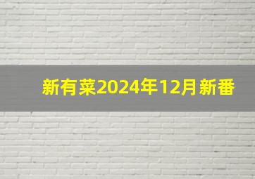 新有菜2024年12月新番