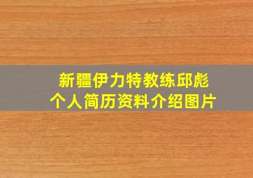 新疆伊力特教练邱彪个人简历资料介绍图片