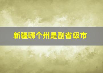 新疆哪个州是副省级市