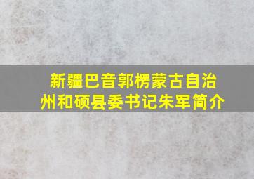 新疆巴音郭楞蒙古自治州和硕县委书记朱军简介