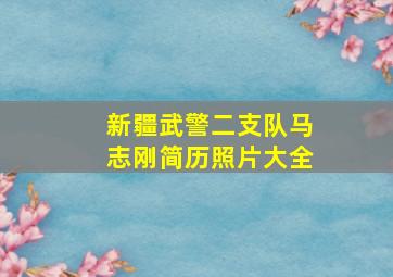 新疆武警二支队马志刚简历照片大全