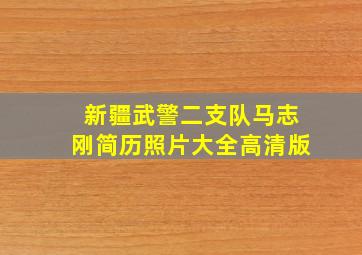 新疆武警二支队马志刚简历照片大全高清版