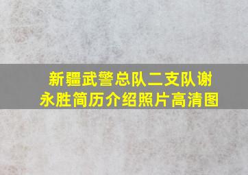 新疆武警总队二支队谢永胜简历介绍照片高清图