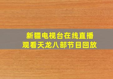 新疆电视台在线直播观看天龙八部节目回放