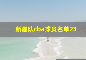 新疆队cba球员名单23