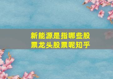 新能源是指哪些股票龙头股票呢知乎