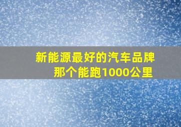 新能源最好的汽车品牌那个能跑1000公里