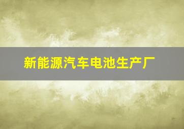 新能源汽车电池生产厂