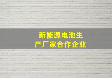 新能源电池生产厂家合作企业