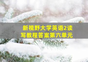 新视野大学英语2读写教程答案第六单元