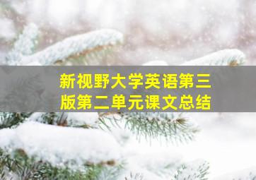 新视野大学英语第三版第二单元课文总结