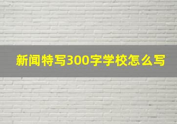 新闻特写300字学校怎么写