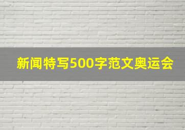 新闻特写500字范文奥运会