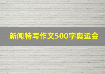 新闻特写作文500字奥运会