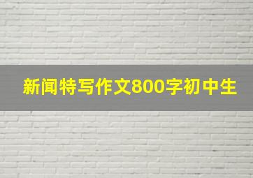 新闻特写作文800字初中生