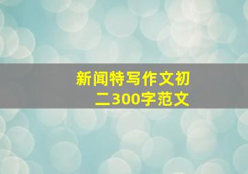 新闻特写作文初二300字范文