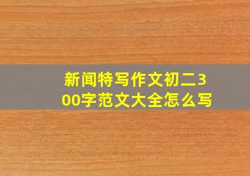 新闻特写作文初二300字范文大全怎么写