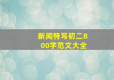 新闻特写初二800字范文大全