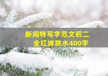 新闻特写字范文初二全红婵跳水400字