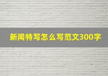 新闻特写怎么写范文300字