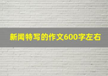 新闻特写的作文600字左右