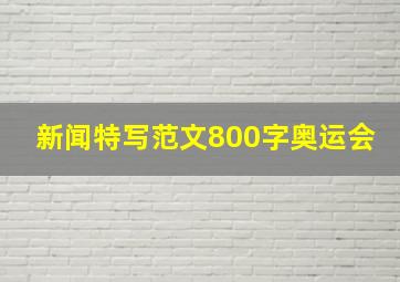 新闻特写范文800字奥运会