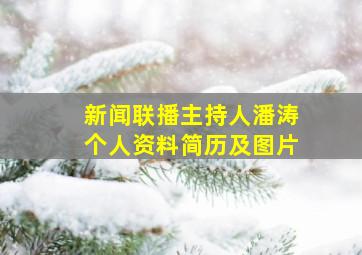 新闻联播主持人潘涛个人资料简历及图片