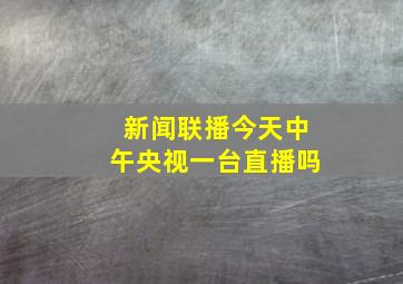 新闻联播今天中午央视一台直播吗