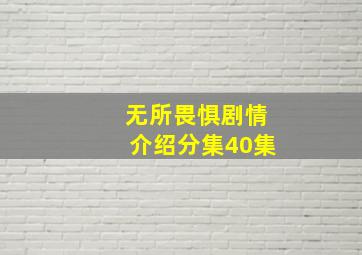 无所畏惧剧情介绍分集40集