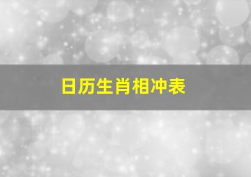 日历生肖相冲表